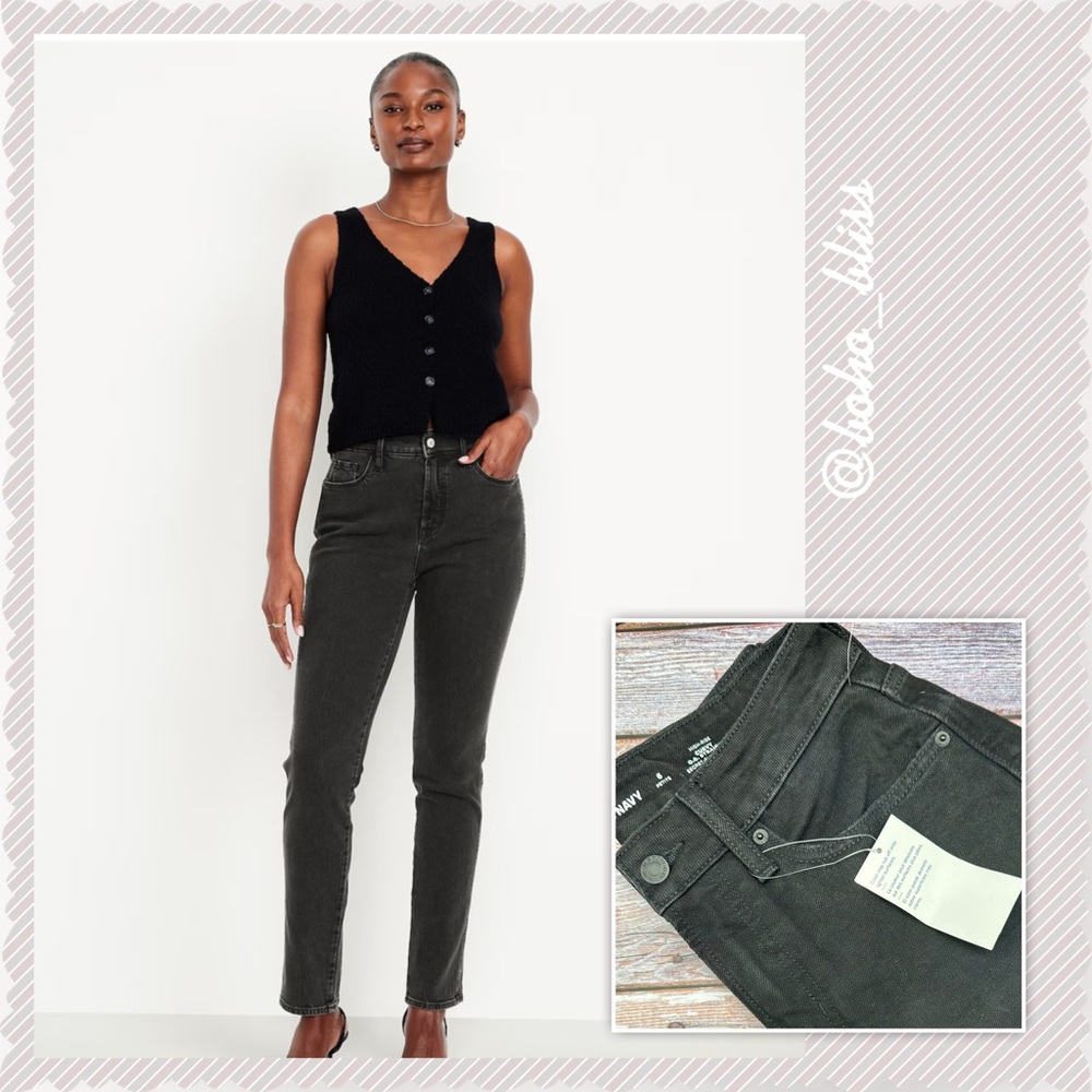 OLD NAVY | 6P OG Curvy Straight Black Denim Ankle Jeans NWT